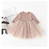 Meisjesjurken peuter babymeisjes 9m-4t jurk prinses t-shirt mesh mesh lawinse lades sterren tule voor kinderen