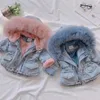 Giù per il bambino per bambini abiti invernali abiti da adolescente addensato giacca jean di jeans con pata