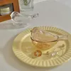 Bouteilles de rangement vintage Amber en verre d'oiseau en forme de bijoux en forme