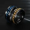 Bandringe Druck RFOR Angst Relaxation Edelstahl Drehkette Zappel Metallrotatoren Herren Rjewelry Anillos de Humbres J240429