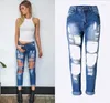 Jeans femminile 2024 Spring Fashion Bleached Women Cotton Denim Slim Elasticità Skinny Pants Bustache Effetto vintage Femme