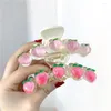 Candy Pink Peach Hair Clip for Women Girls Big Size Bear Clips Hairpin Fashion Accessories Styling Tool