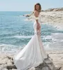 Robes de mariée sirène de fées 2024 Off épaules illusion Lace Bohemian Robes de mariée élégante Boho Bride Robe Destination Beach Civil Robe de Mariage Gatsby