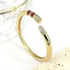 Charm Bracelets Unique retro color geometric micro-inset zircon copper plating 18k fashion trend open bracelet woman Q240430