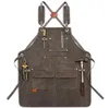 Canvas Apron Bib Chef Kitchen for Women Men målare Barista bartenderfickor Hem Barber Cafe Restaurang Tool Aprons7721391