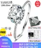YANHUI With Certificate Solitaire 3 Carat Ring Original Silver 925 Jewelry Natural Zirconia Diamond Wedding Rings For Women LJ20105508938