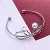 Wedding Armbanden nieuwe bruiloft sieraden eenvoudige koperen giet knoop open metalen bangle armband schattige gesimuleerde parel vlinder verstelbare armbanden cadeau