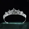 Clip per capelli Cubic Zirconia Bride Tiaras for Women Wedding Accessori Prom Birthday Party Quinceanera Corone da sposa