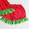Set di abbigliamento design Design per bambini vestiti anguria anguria per bambini estivi per bambini ragazze simpatiche cortometraggi senza maniche