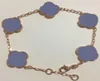 6 couleurs Fashion Classic 4four Leaf Clover Charm Bracelets Chain de bracelet 18k Gold Agate Shell Bijoux pour hommes Womens Wedding Mothe4964976