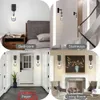 Moderna svarta väggsconces med regndroppsglasdesign - Elegant repväggsljus fixtur för sovrum, kök, vardagsrum - inomhus fåfänga belysningsarmaturer