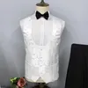 Mens Highend Bordered Suit Set Cenk Vest Pants Fit for Party Banquet Wedding Clothing exclusivo 240430