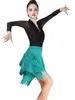 Stage Wear Women Latin Dance Dress Fringe Ballroom Dancing Jurken Costume Tuchard Rok Tango Samba