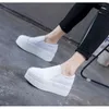 Zapatos casuales Flats para mujeres Spring Autumn Genuine Leather Shoe Woman Slip on espesas de plataforma blanca/negra