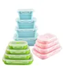 Foldable Silicone Lunch Boxes 4PcsSet Food Storage Containers Household Food Fruits Holder Camping Road Trip Portable Houseware3783900