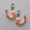 Keychains Lanyards PVC Simulation Shrimp Meat KeyChain Creative Food Keychain Womens Bag Pendant Roman och intressant scendekoration Party Gifts Q240429