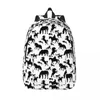 Sac à dos noir et blanc motif de cheval femme petit sac à dos garçons filles sac à épaule sac à épaule portabilité sac à dos enfants sacs scolaires