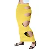 Skirts Summer Women Hollow Out Pencil Skirt See Through Trendy Streetwear Long Maxi Solid Color Wrapped Hip Sexy Clubwear