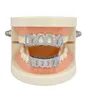 Hip Hop Iced Out CZ Mouth dents Grillz Caps Bottom Bottom Grill Set Men Women Vampire Grills8182287