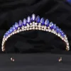 Tiaras Korean Sweet Cute 6 Colors AB Crystal Tiara Crown For Women Girls Wedding Elegant Luxury Princess Party Hair Dress Jewelry