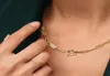 Naszyjniki wisiorek kobiety galwaniczne regulowane trwałe owalne papierowy naszyjnik naszyjnik Choker Bejdia biżuterii do punk2541504