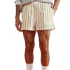 Shorts masculinos Men S Listra de verão Casual Impressão de calças curtas Cintura elástica Sleep Paijama Streetwear