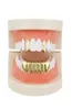Factory Bottom Real Gold Plated Teeth Grillz Set Mixed Design Fake Tooth Grillz Hiphop Cool Men Body Jewelry Rap Artist Mou11749826439690