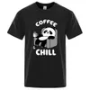 Men's T-Shirts Coff And Chill Kawaii Panda Clothes Men Hip Hop Oversized Tshirts Breathable Summer T-Shirts Fashion Cotton Strtwear Tops Y240429