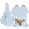 100% farbenfrohe Baumwolle geborene Kleidung Set 13pcs/Set Born Baby Clothing Set Layette für Jungen und Mädchen 240424