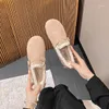 Casual schoenen Big Size Woman Loafers met bont ronde teen modis vrouwelijke sneakers klompen platform grote winter slip-on 2024 mocca