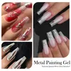 Sliver Metal Effect Line Flower Drawing Gel Soak Off Transparent Colors 5g Painting Polish UV Nail Art Varni 240425