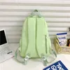 Sac à dos Couleur unie des sacs frais frais Sacs d'école en nylon étanches pour les adolescentes Sweet Rose Korea Green Green Casual Packages