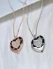 Collares colgantes Originales 1: 1 Real925 Logo Love Love Inlid Stone Cabello de bloqueo en forma de corazón Damas Altas Joyas Moda Ity Brand Gift1974503