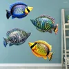 Decorative Figurines Iron Fish Wall Art Ornaments Home Decoration Simulation Realistic Metal Hummingbird Lizard Sculptures Garden Statue