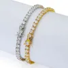 Gioielli leggeri all'ingrosso Bracciale tennis con ciondolo con diamanti cubici, zirconi cubici, oro bianco 18 carati, lusso all'ingrosso, placcato in oro bianco 18 carati da 4 mm