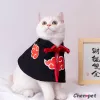 Ensemble Costume de chat drôle pour chats akatsuki décor anime creux déguise des vêtements à capuchon de chat adaptés aux accessoires des petits chiens
