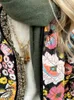 女性のトレンチコート黒い印刷パネル女性コットンコートエレガントなフレア長袖シングル胸のジャケット2024シックルーズレディ