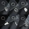 Keychains Lanyards Lucky Happy Cat Metal Keychain Charms For Women Stainless Steel Chain For Keyring Making Supplies Keyholders With Free Shipping Q240201