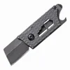 1 Stücke 2024 Neue Mini Kleine Schlüsselbund Ordner Messer D2 Black Stone Wash Tanto Klingenstahl Griff Outdoor Camping Wandern EDC Werkzeuge mit Flaschenöffner