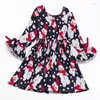 Meisjesjurken Girlymax Winter Kerst Baby Meisjes Sneeuwpop Stropdas Twirl Jurk Knielengte Kinderkleding