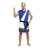 Ny vuxen man zeus kostymer manlig cos fancy klänning Ancient Greece King Cosplay kläder för karneval Halloween julmaskerade1291v