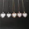 Pendentifs Colliers Sublimation Pendentifs coeur vierge avec chaîne de perles Consommables d'impression de transfert peuvent Rorate 15pcs de Lot226f