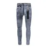 Новые качественные мужские фиолетовые дизайнерские рваные джинсовые брюки-карго для мужчин High Street Fashion Jeans