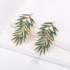 Dangle Earrings JURAN 2024 Original Design Metal Alloy Drop Oil Green Willow Leaf For Women Girls Fashion Holiday Party Jewelry