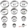 Baking Moulds 12-Piece 304 Stainless Steel Cookie Biscuit Cutter Set Round Pastry Donut Doughnut Mold Rings Tools