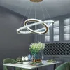 Pendant Lamps Modern Led Pendant Lighs Room Decor Ring Golden Luster Dimmable Lamp Luxury K9 Crystal Bedroom Living Room Ceiling Chandelier YQ240201