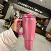 US Stock Winter Pink Shimmery Co-branded Target Red 40oz Quencher Tumblers Cosmo Parada Flamingo Valentijnsdag Cadeau Cups 2e auto