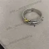 Dy Ring Tasarımcı Sıcak Satış Bant Yüzükleri Kadın Lüks Twisted İki Renkli Çapraz İnciler Vintage Ring 925 STERLING Gümüş DY DIAMAM DÜNYA MİYE KAZI HAYAT 696