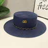 Designer Damen Stroh Summer Flat Top Hats Eimer Hut Sonnenschutz Mütze für Ausflüge Männer