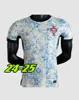 24 25 كرة قدم رونالدو رجعية طويلة الأكمام البرتغالية الفانيلة Joao Felix Ruben Neves Diogo Portugieser Portugal Football Shirt Team Men Kids Kit